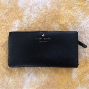 Kate Spade soft leather black snap wallet